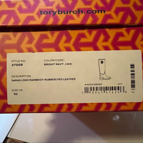 NWT Tory Burch Logo Rubber Rain Boots - Picture 5 of 14
